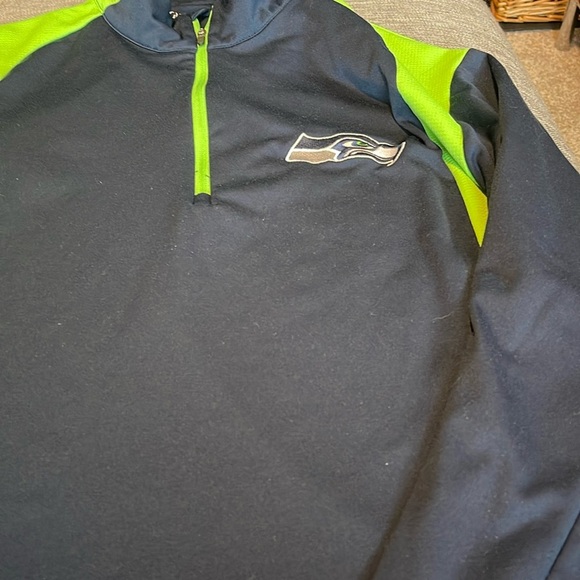 Seattle Seahawks Sweater Womens Medium Blue 1/2 Zip Pullover Sweatshirt … - Picture 2 of 8